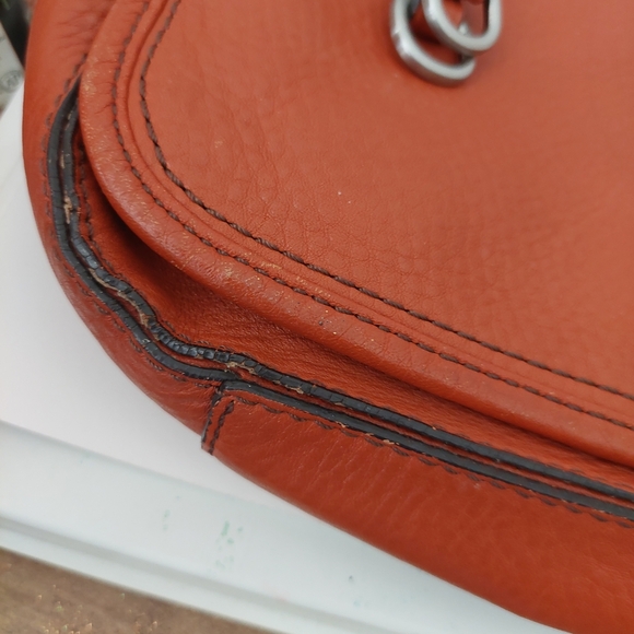 Cole Haan Orange Leather Shoulder Bag - Picture 5 of 7